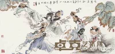 褚大雄 2002年作 空琴清韵 镜心 68×143cm